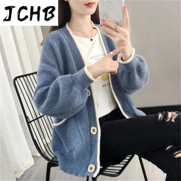women's knits & tees jchb 2021 sweaters autumn female cardigan knitted korean cardigans for women long sleeve sweater fashion ropa muje, White
women's knits & tees jchb 2021 sweaters autumn female cardigan knitted korean cardigans for women long sleeve sweater fashion ropa muje, White