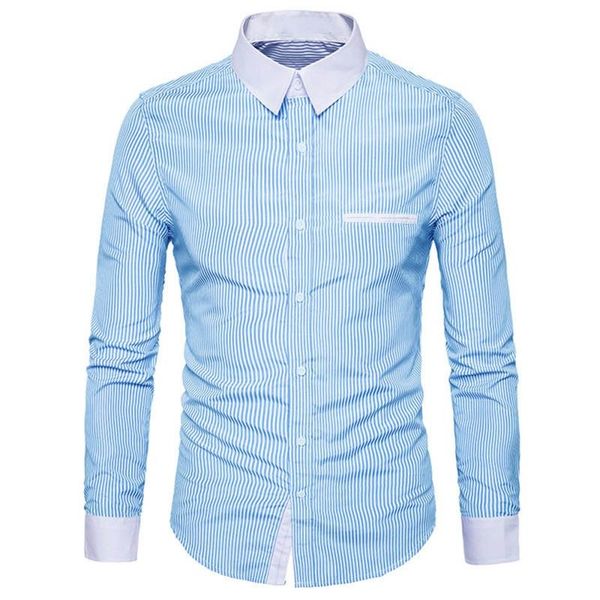 men's casual shirts winter business pocket for men striped contrast color lapel long-sleeved camisas para hombre, White;black
men's casual shirts winter business pocket for men striped contrast color lapel long-sleeved camisas para hombre, White;black
