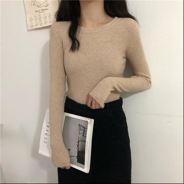 knitted sweaters and pullovers womens long sleeve o neck knitwear sweater basic clothes female casual streetwear, White;black
knitted sweaters and pullovers womens long sleeve o neck knitwear sweater basic clothes female casual streetwear, White;black
