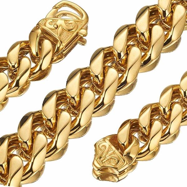 custom size 13/15mm men's hiphop stainless steel curb cuban link chain gold black necklace cool men jewelry gift, Silver
custom size 13/15mm men's hiphop stainless steel curb cuban link chain gold black necklace cool men jewelry gift, Silver