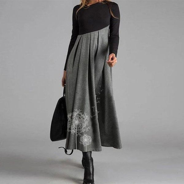 casual dresses autumn floral print patchwork long party dress women elegant o neck slim 2021 vintage sleeve female, Black;gray
casual dresses autumn floral print patchwork long party dress women elegant o neck slim 2021 vintage sleeve female, Black;gray