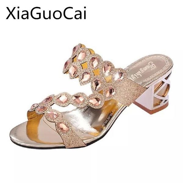 dress shoes summer women's sandals female crystal decoration slip-on high heels slippers square med heel casual for ladies, Black
dress shoes summer women's sandals female crystal decoration slip-on high heels slippers square med heel casual for ladies, Black
