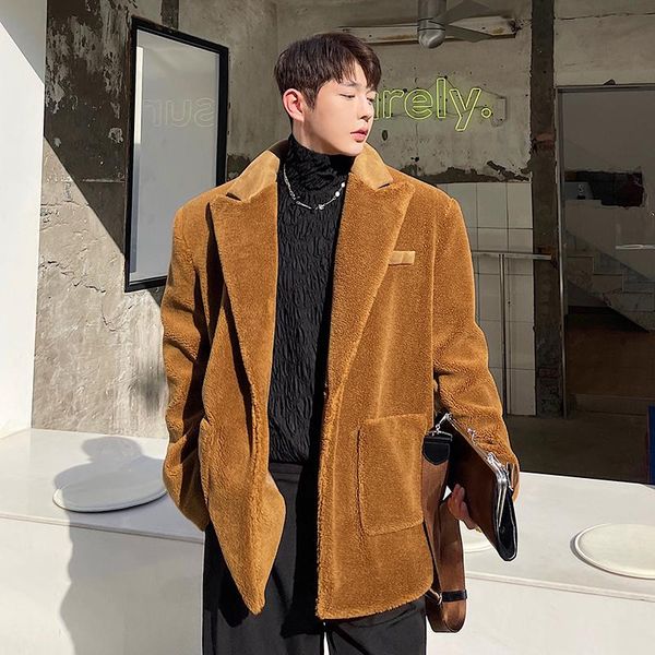 men's suits & blazers wear tide koean casual suit coat for male 2021 winter lambswool patchwork loose simple long sleeve, White;black
men's suits & blazers wear tide koean casual suit coat for male 2021 winter lambswool patchwork loose simple long sleeve, White;black