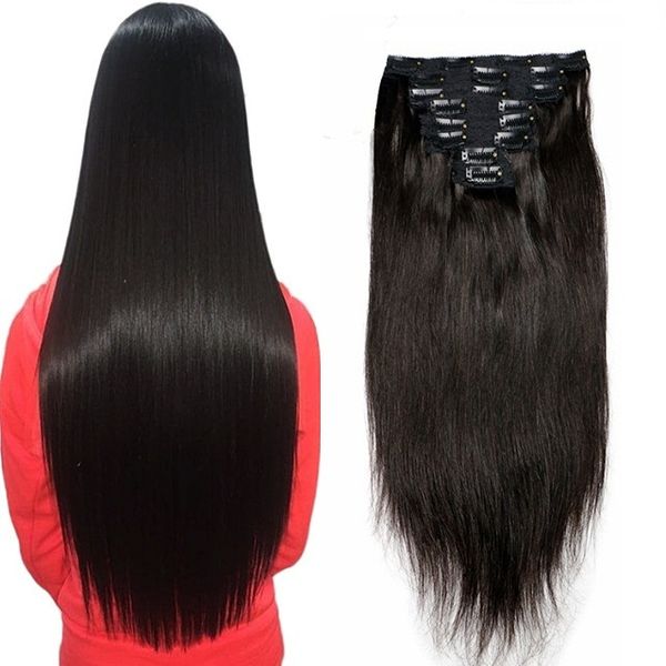 silky straight indian remy hairs 120g clips in human hair extensions natural color 8pcs for women, Black
silky straight indian remy hairs 120g clips in human hair extensions natural color 8pcs for women, Black