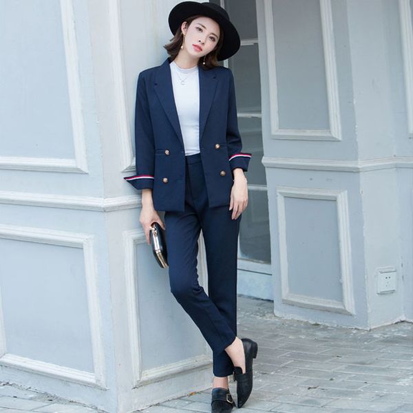 fashion set spring and fall, two sets of working dress for women, korean, double slim suit xico, White;black
fashion set spring and fall, two sets of working dress for women, korean, double slim suit xico, White;black
