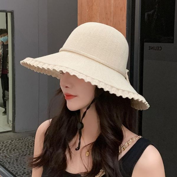 bucket hat fisherman's hat women's breathable spring summer outdoor sunshade big eaves bow mountaineering knitting wave ee sun, Blue;gray
bucket hat fisherman's hat women's breathable spring summer outdoor sunshade big eaves bow mountaineering knitting wave ee sun, Blue;gray
