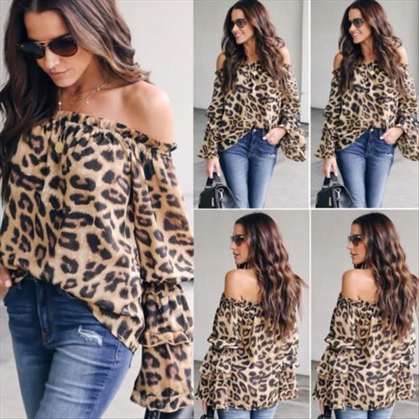 women lady leopard print long sleeve off shoulder loose shirt blouse winter warm women clothing outfits clothes new, White
women lady leopard print long sleeve off shoulder loose shirt blouse winter warm women clothing outfits clothes new, White