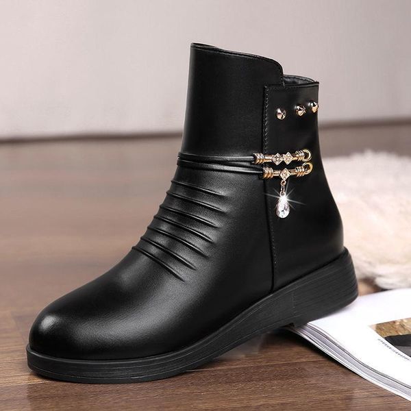 boots women 2021 winter thick snow large size shoes, Black