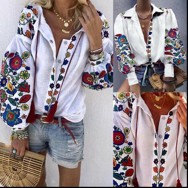 2021 autumn women shirt v neck long sleeve decorative pattern print loose casual shirt blouse, White
2021 autumn women shirt v neck long sleeve decorative pattern print loose casual shirt blouse, White
