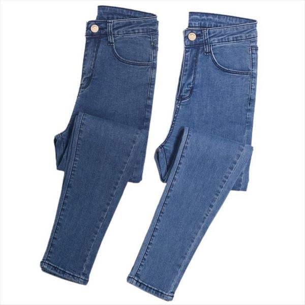 with high waist elastic fashion women jeans washed denim skinny pencil pants, Blue
with high waist elastic fashion women jeans washed denim skinny pencil pants, Blue
