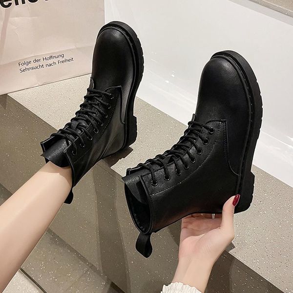 boots lace up brand women's shoes flat heel round toe boots-women fashion autumn low rock leather ankle rubber ladies 2021 fabri, Black
boots lace up brand women's shoes flat heel round toe boots-women fashion autumn low rock leather ankle rubber ladies 2021 fabri, Black