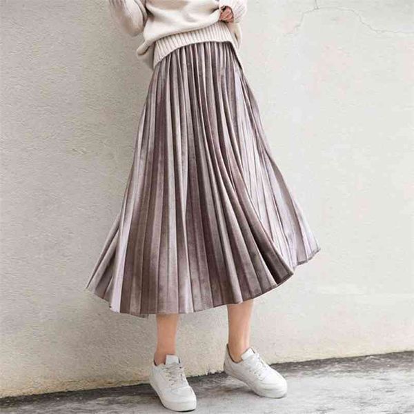 autumn skirt south korean style in the long section of solid color velvet vintage accordion pleated 210527, Black
autumn skirt south korean style in the long section of solid color velvet vintage accordion pleated 210527, Black