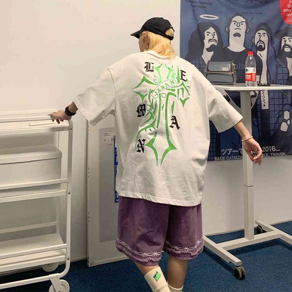 t shirt leman jinjun men's summer fashion design casual loose round neck cross printed short sleeve, White;black
t shirt leman jinjun men's summer fashion design casual loose round neck cross printed short sleeve, White;black