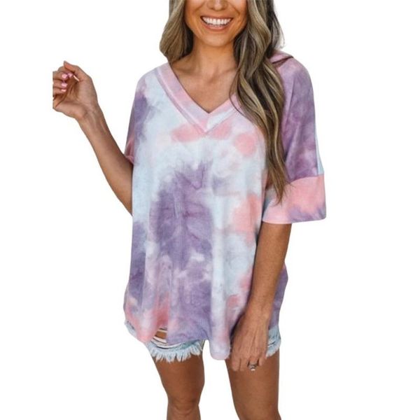 women's t-shirt 2021 summer tie dye gradient printed beach loose casual v-neck short sleeve t shirt female plus size camisa 3xl, White
women's t-shirt 2021 summer tie dye gradient printed beach loose casual v-neck short sleeve t shirt female plus size camisa 3xl, White