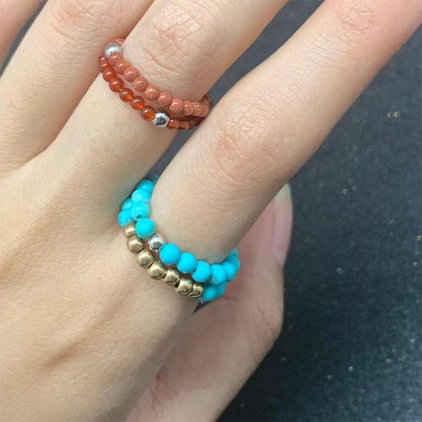 cluster rings stainless steel beads natural stone for women girls bohemian blue jewelry wedding party fashion accessories, Golden;silver
cluster rings stainless steel beads natural stone for women girls bohemian blue jewelry wedding party fashion accessories, Golden;silver