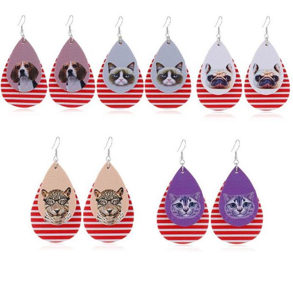 dangle & chandelier cute pet head figure teardrop pu leather drop earrings stripes vegan, Silver
dangle & chandelier cute pet head figure teardrop pu leather drop earrings stripes vegan, Silver