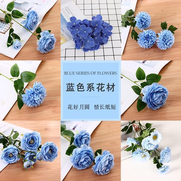 blue series wedding silk flower artificial flower wedding party scene layout home pgraphy props simulation floral
blue series wedding silk flower artificial flower wedding party scene layout home pgraphy props simulation floral