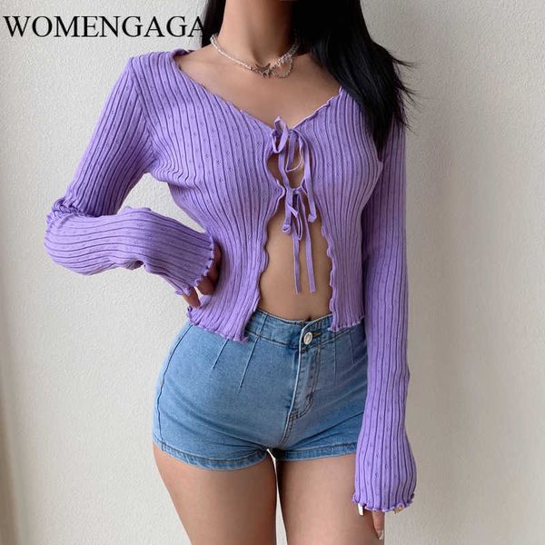 womengaga hollow-out bandage full sleeve knitted cardigan ruffle exquisite slim solid color v-neck sweater rvcb 210603, White;black
womengaga hollow-out bandage full sleeve knitted cardigan ruffle exquisite slim solid color v-neck sweater rvcb 210603, White;black