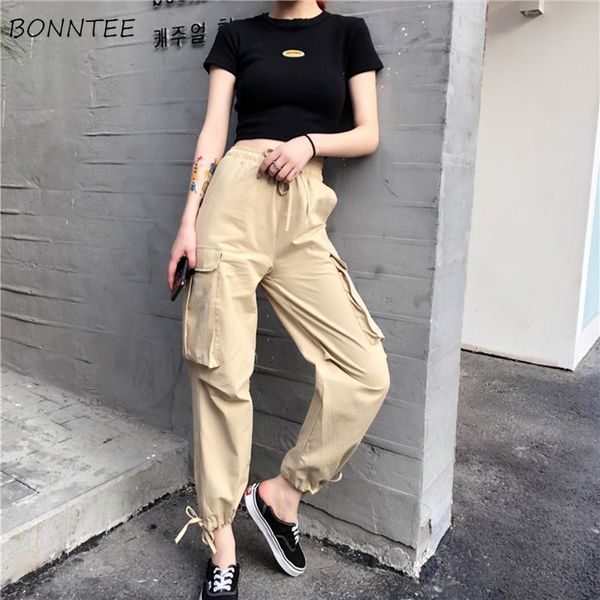 women's pants & capris women solid harajuku chic pockets elastic waist ankle-length trousers trendy all-match student simple elegant wo, Black;white
women's pants & capris women solid harajuku chic pockets elastic waist ankle-length trousers trendy all-match student simple elegant wo, Black;white