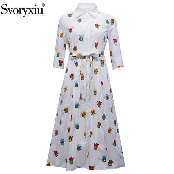 casual dresses svoryxiu 2021designer fashion summer cotton dress women's elegant 3/4 sleeve flower embroidery white long vestdios, Black;gray
casual dresses svoryxiu 2021designer fashion summer cotton dress women's elegant 3/4 sleeve flower embroidery white long vestdios, Black;gray