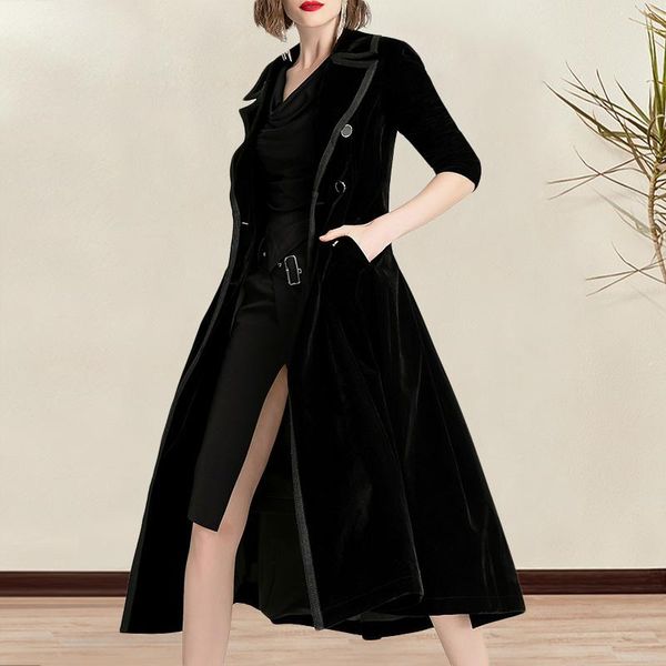 women's trench coats medium and long style atmospheric velvet windbreaker autumn winter 2021 fashion slim coat, Tan;black
women's trench coats medium and long style atmospheric velvet windbreaker autumn winter 2021 fashion slim coat, Tan;black