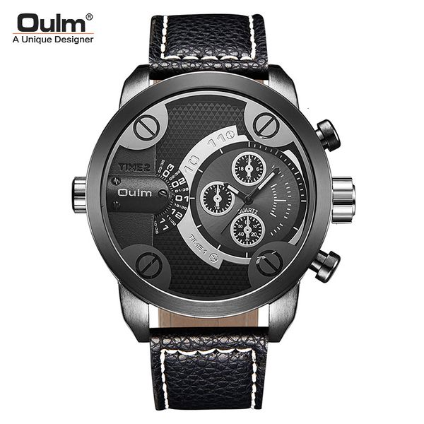 watch oulm / trend fashion personality double time zone men's eurium 3130, Slivery;brown
watch oulm / trend fashion personality double time zone men's eurium 3130, Slivery;brown