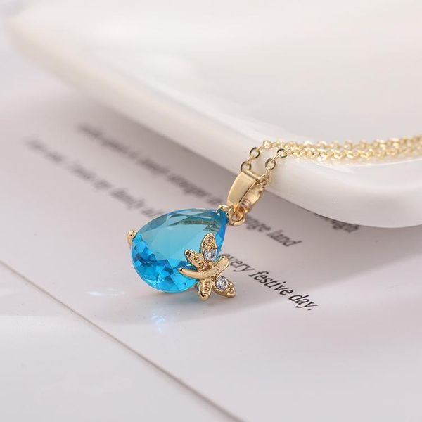 chains european cross border fashion women's jewelry gold plated micro inlaid blue zircon geometric drop pendant butterfly necklace, Silver
chains european cross border fashion women's jewelry gold plated micro inlaid blue zircon geometric drop pendant butterfly necklace, Silver