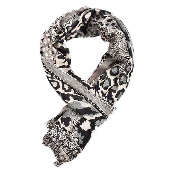scarves autumn fringe viscose cotton scarf for men winter leopard zebra pattern print warm long shawl soft comfortable muffler 65x195cm, Blue;gray 
scarves autumn fringe viscose cotton scarf for men winter leopard zebra pattern print warm long shawl soft comfortable muffler 65x195cm, Blue;gray