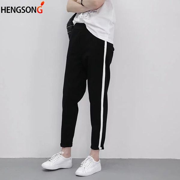 women's pants & capris autumn women casual harem pencil trousers for girl black side striped thin ankle-length female, Black;white
women's pants & capris autumn women casual harem pencil trousers for girl black side striped thin ankle-length female, Black;white