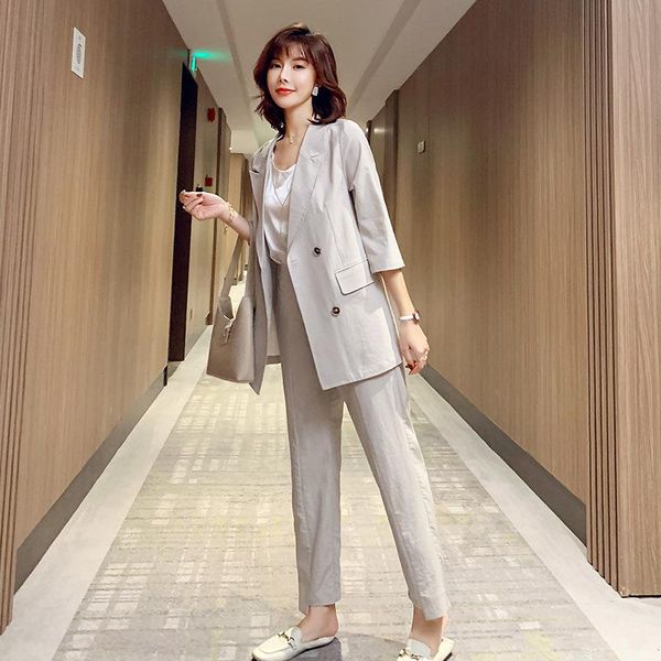 women's two piece pants -5xl large size suit office 2021 summer linen half sleeve jacket casual high waist trousers 2-piece set, White
women's two piece pants -5xl large size suit office 2021 summer linen half sleeve jacket casual high waist trousers 2-piece set, White