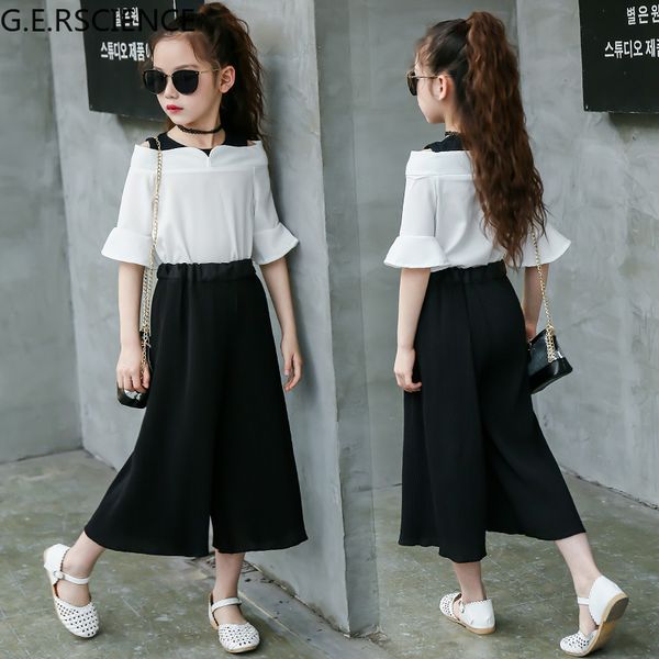 2022 summer new casual fashion children girls clothing suit t-shirt + wide leg pants suit baby girl suit, White
2022 summer new casual fashion children girls clothing suit t-shirt + wide leg pants suit baby girl suit, White