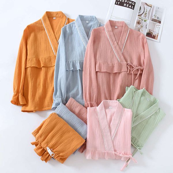 pregnant women's pajamas woven cotton crepe in spring, summer and autumn pregnancy postpartum delivery clothes, White
pregnant women's pajamas woven cotton crepe in spring, summer and autumn pregnancy postpartum delivery clothes, White