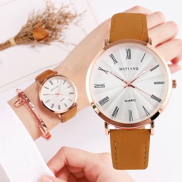 wristwatches 2021 women's watches simple vintage small watch leather strap casual sport clock dress women relogio mujer, Slivery;brown
wristwatches 2021 women's watches simple vintage small watch leather strap casual sport clock dress women relogio mujer, Slivery;brown
