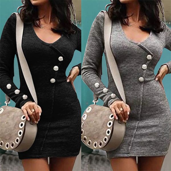 2021 new elegant deep v-neck party vestidos womens long sleeve slim mini casual elasticity solid button bodycon es z104, Black;gray
2021 new elegant deep v-neck party vestidos womens long sleeve slim mini casual elasticity solid button bodycon es z104, Black;gray