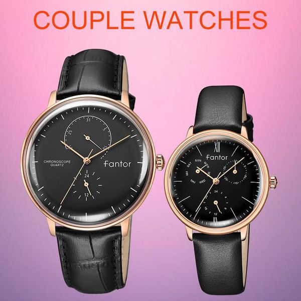 wristwatches fantor 2021 men women chronograph watch leather quartz couple with box lover gift wristwatch, Slivery;brown
wristwatches fantor 2021 men women chronograph watch leather quartz couple with box lover gift wristwatch, Slivery;brown