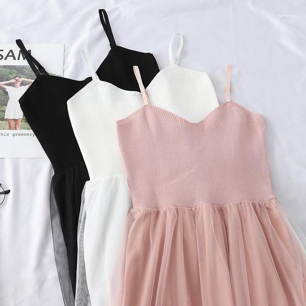 women spring summer slim knitting stitching mesh long pleated draped one piece dresses female spaghetti strap shirts1, Black;gray
women spring summer slim knitting stitching mesh long pleated draped one piece dresses female spaghetti strap shirts1, Black;gray