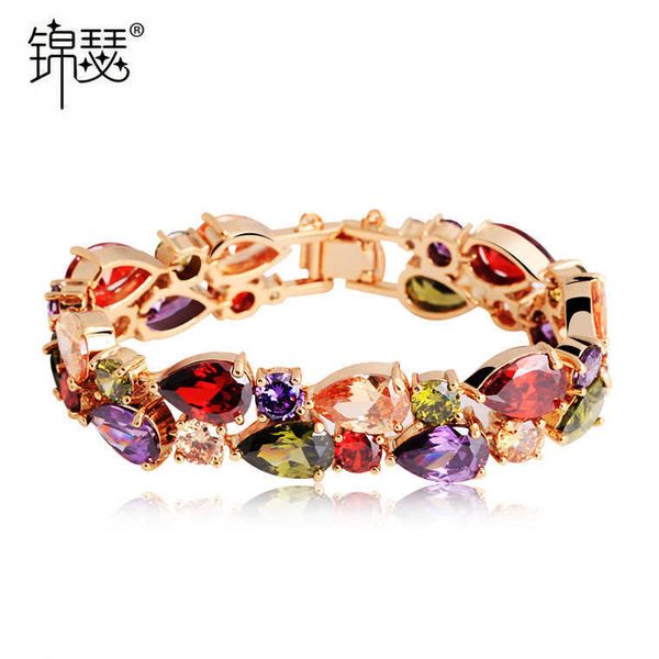 jinse mona lisa zircon bracelet women's simple hand decoration rainbow accessories, Black
jinse mona lisa zircon bracelet women's simple hand decoration rainbow accessories, Black