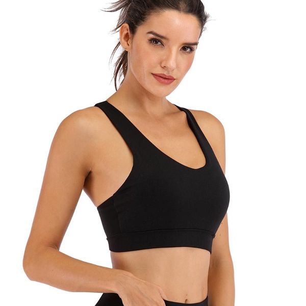 cross back straps sports bra shockproof breathable fitness running gym yoga vest sport bra sportswear for women girls, White;black
cross back straps sports bra shockproof breathable fitness running gym yoga vest sport bra sportswear for women girls, White;black