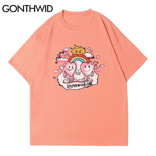 t-shirts casual hip hop harajuku rainbow sun hearts print cotton tshirts streetwear summer loose short sleeve tees 210602, White;black
t-shirts casual hip hop harajuku rainbow sun hearts print cotton tshirts streetwear summer loose short sleeve tees 210602, White;black