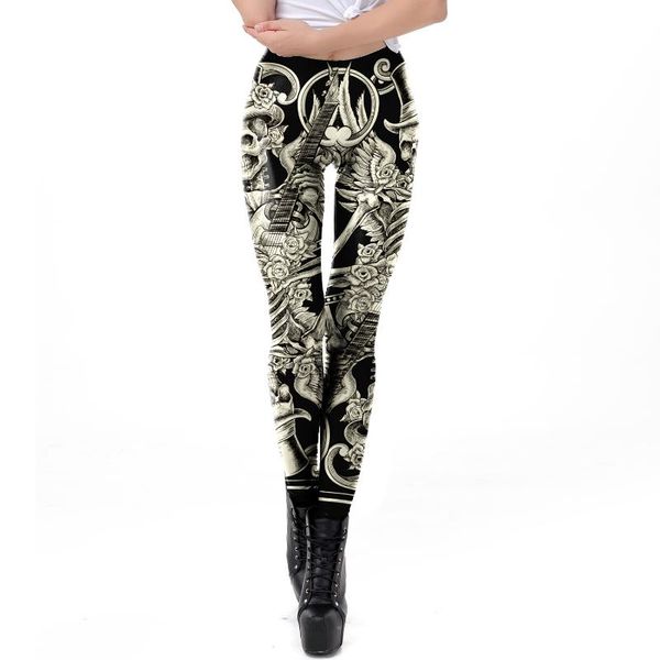 women's leggings fashion skull rose print cosplay halloween women pants skinny female plus size seam fitness, Black
women's leggings fashion skull rose print cosplay halloween women pants skinny female plus size seam fitness, Black