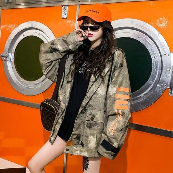 women's jackets ladies camouflage jacket of boyfriend's casual cool hooded coat loose army style windbreaker outwear streetwear, Black;brown
women's jackets ladies camouflage jacket of boyfriend's casual cool hooded coat loose army style windbreaker outwear streetwear, Black;brown