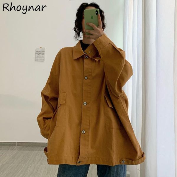 women's jackets basic women turn down collar full sleeve solid loose fashion female street wear outwear simple autumn design ins, Black;brown
women's jackets basic women turn down collar full sleeve solid loose fashion female street wear outwear simple autumn design ins, Black;brown