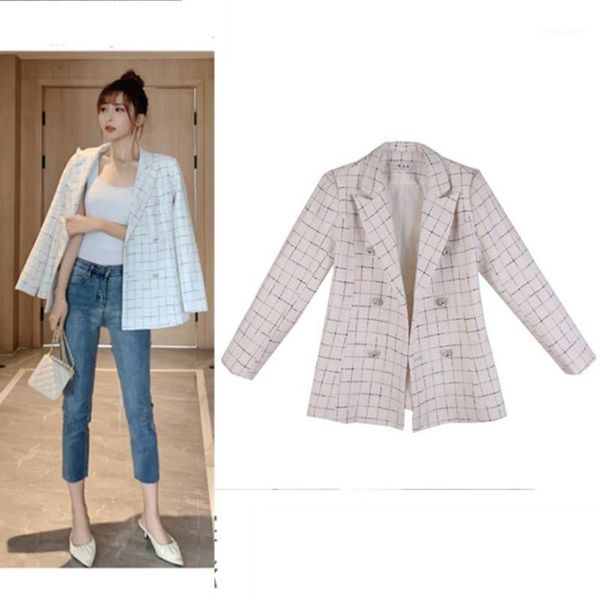 women's jackets women fall and winter clothes temperament plaid double breasted slim-fit jacket western style thick suit, Black;brown
women's jackets women fall and winter clothes temperament plaid double breasted slim-fit jacket western style thick suit, Black;brown