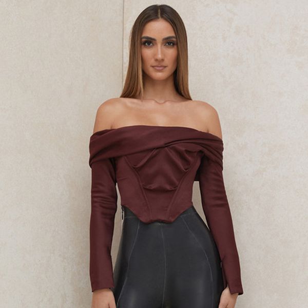 Off Shoulder Satin Corset Women Tops Long Sleeve Blouses Shirts Wine Elegant Shirts Sexy Backless Top Cropped, White
Off Shoulder Satin Corset Women Tops Long Sleeve Blouses Shirts Wine Elegant Shirts Sexy Backless Top Cropped, White