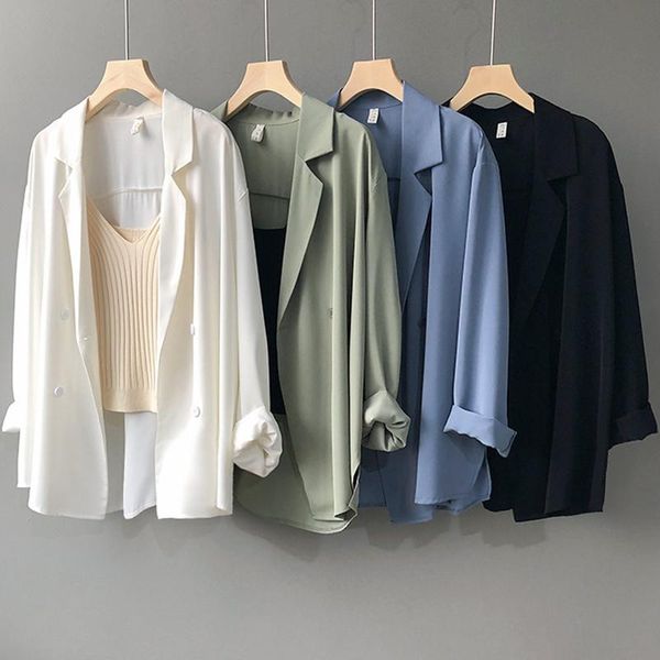 korean version of the sunscreen thin suit jacket women's air-conditioning shirt spring and summer british style drape small suit, White;black
korean version of the sunscreen thin suit jacket women's air-conditioning shirt spring and summer british style drape small suit, White;black