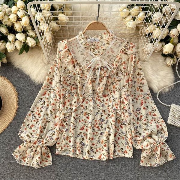autumn mesh splicing sweet women blouses chiffon ears stand collar puff sleeve loose wild floral shirt uk646, White
autumn mesh splicing sweet women blouses chiffon ears stand collar puff sleeve loose wild floral shirt uk646, White