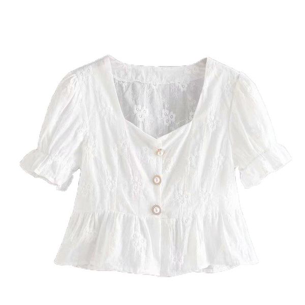 women's polos 2021 spring white short-cut short sleeve fashion collar loose lace ladies pullover
women's polos 2021 spring white short-cut short sleeve fashion collar loose lace ladies pullover