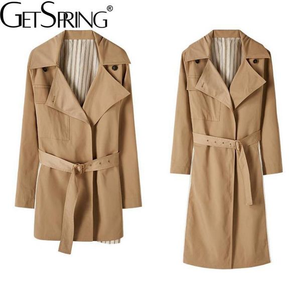 women's trench coats getspring women coat striped spliced windbreaker lace up loose leisure long overcoat autumn winter 2021, Tan;black
women's trench coats getspring women coat striped spliced windbreaker lace up loose leisure long overcoat autumn winter 2021, Tan;black