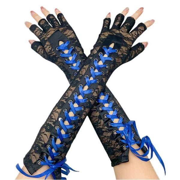 sports gloves long lace fingerless women 5 colors adjustable ribbons soft satin for ladies weddings e, Black
sports gloves long lace fingerless women 5 colors adjustable ribbons soft satin for ladies weddings e, Black