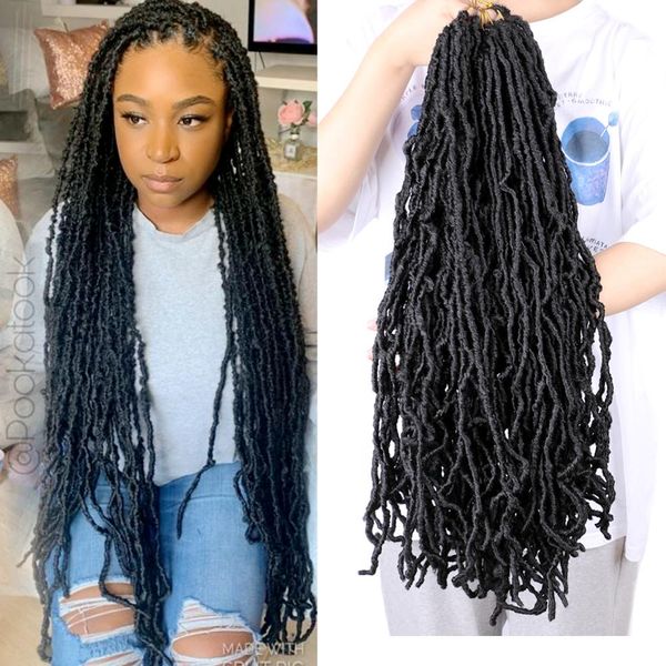 faux locs crochet hair 24" long curly dreadlocks hair extensions natural soft locs crochet braids 20strands/pack, Black
faux locs crochet hair 24" long curly dreadlocks hair extensions natural soft locs crochet braids 20strands/pack, Black